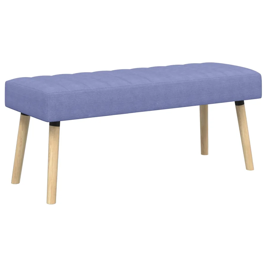 Banc capitonné canal Bleu denim 110 x 40 x 46 cm Tissu - 2