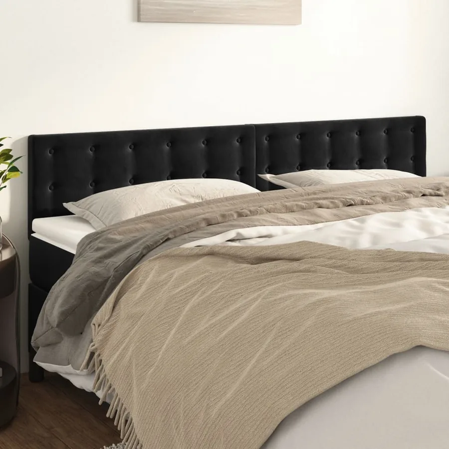Têtes de lit Noir 160 x 5 x 78/88 cm Velours