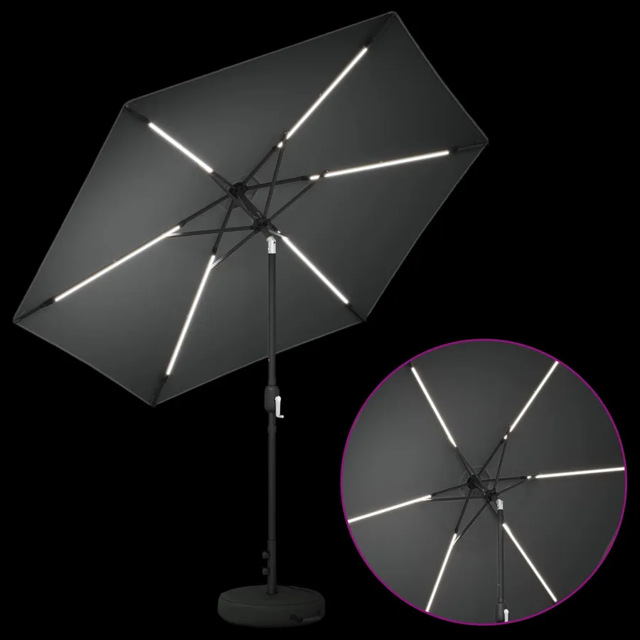 Parasol de jardin avec lumières LED et base 270 x 270 cm - 4