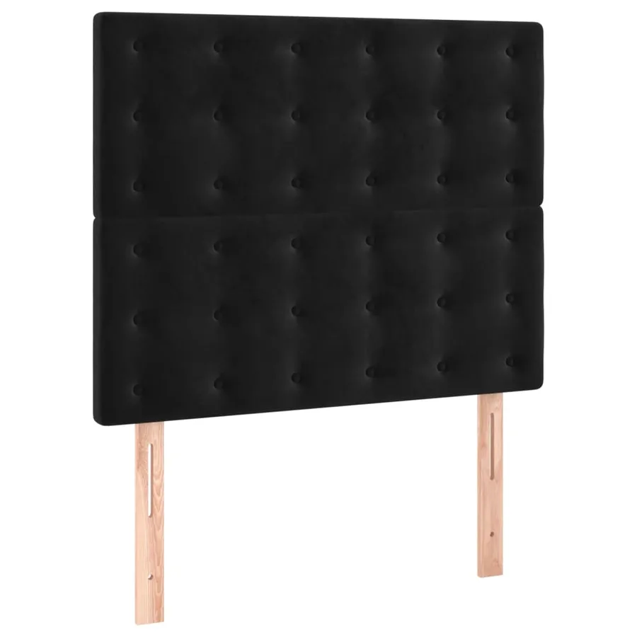 Sommier à lattes de lit et matelas Noir 80x200 cm Velours - 6