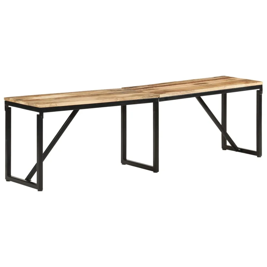 Banc 160x35x46 cm bois massif de manguier - 12