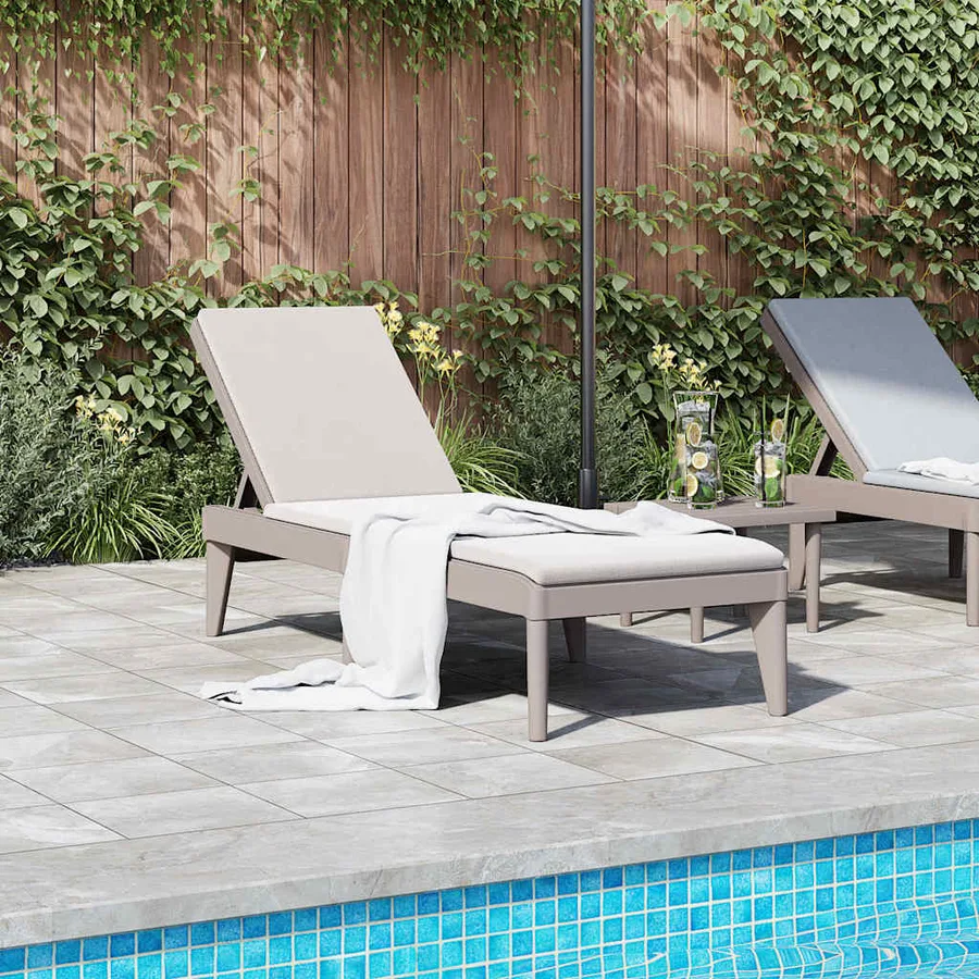 Chaise longue cappuccino 186x60x29 cm PP - 3