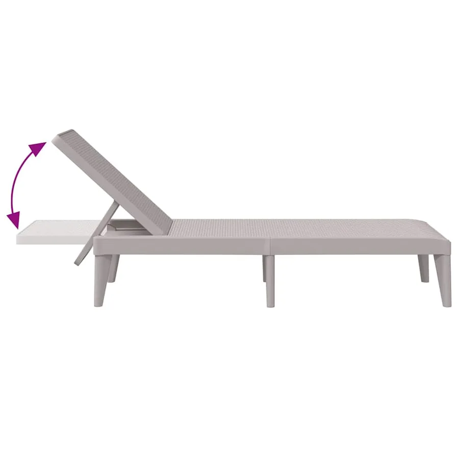 Chaise longue cappuccino 186x60x29 cm PP - 7