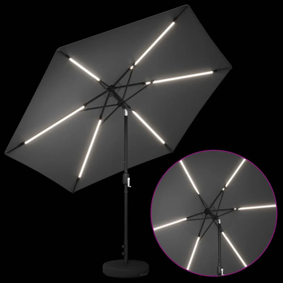 Parasol de jardin avec lumières LED et base 300 x 300 cm - 4