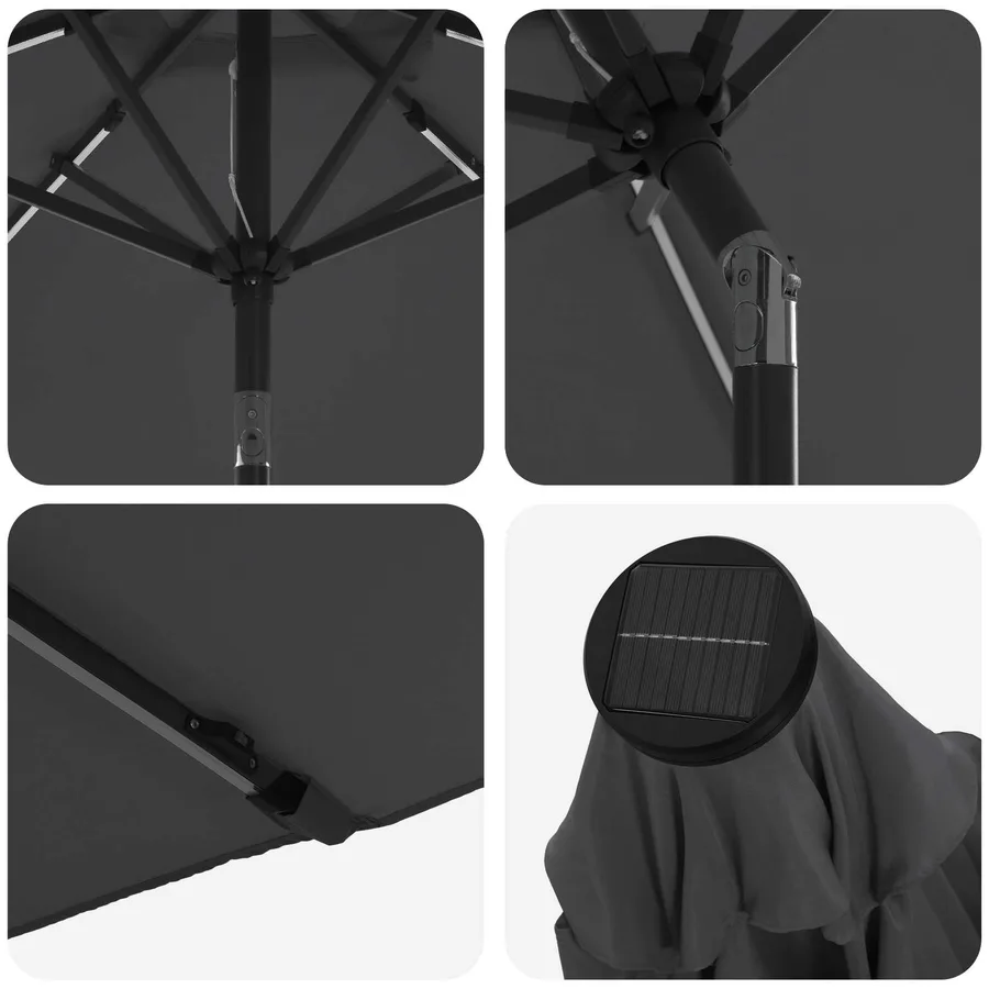 Parasol de jardin avec lumières LED et base 300 x 300 cm - 6