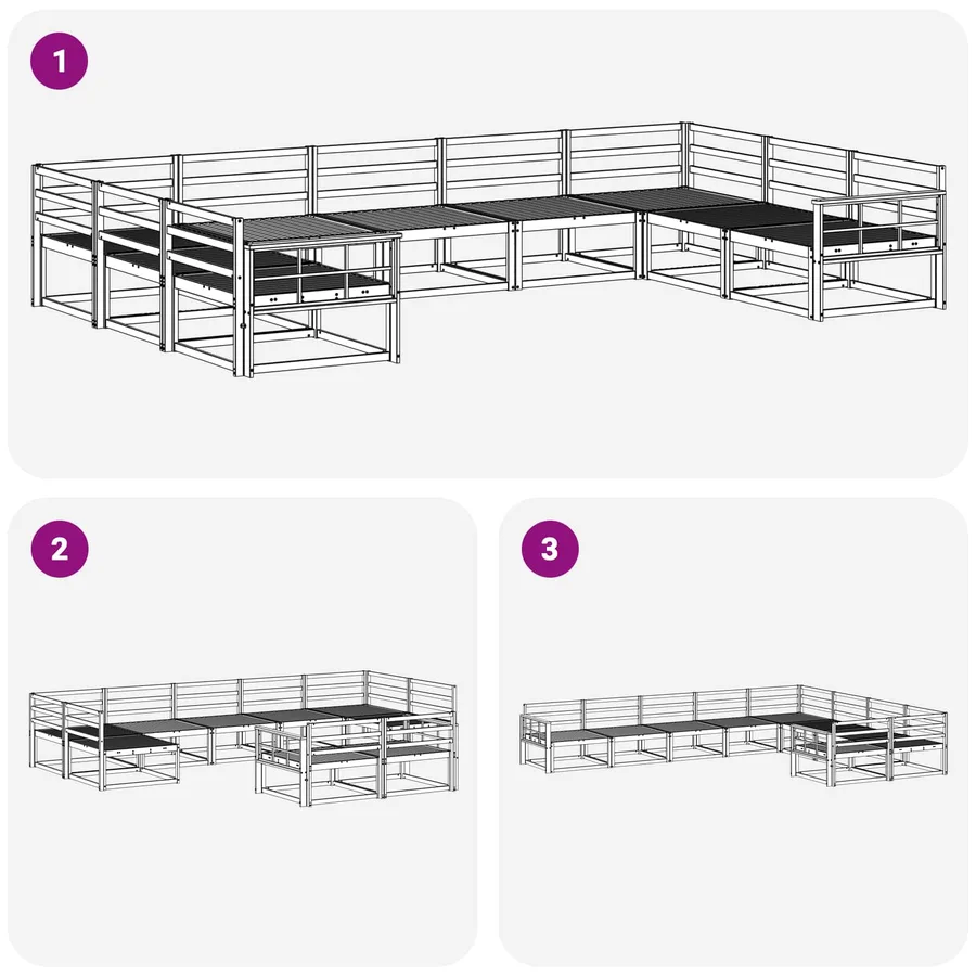 Ensemble de canapés d'extérieur 9 pcs Blanc 404 x 247,5 x 73 cm - 6