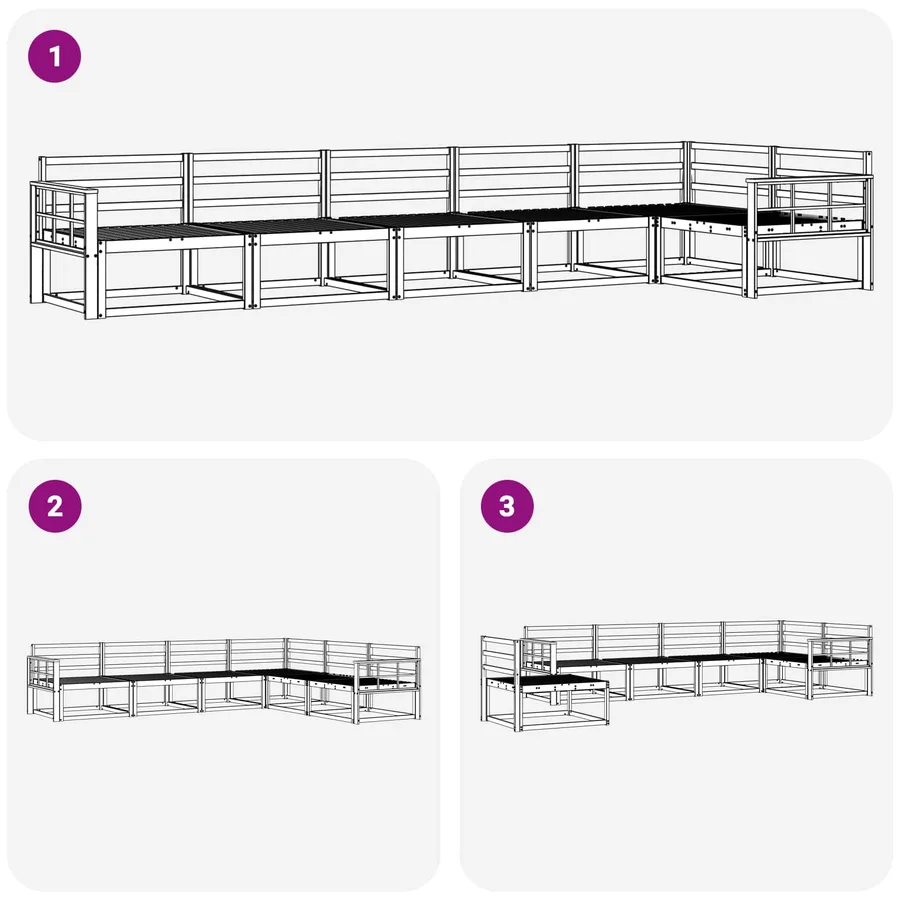 Ensemble de canapés d'extérieur 6 pcs Blanc 406 x 168,5 x 73 cm - 6