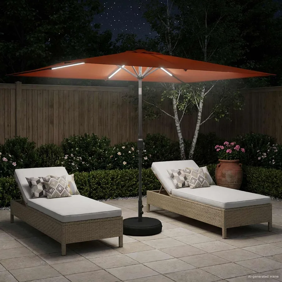 Parasol de jardin avec lumières LED et base 200 x 300 cm - 3