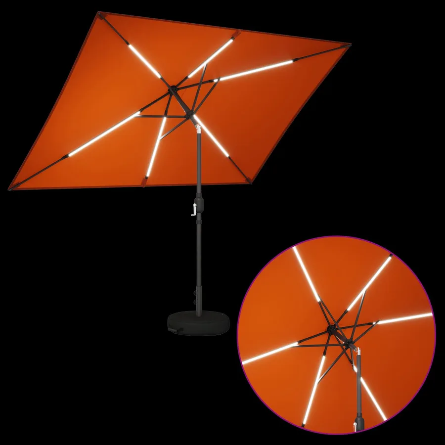 Parasol de jardin avec lumières LED et base 200 x 300 cm - 5