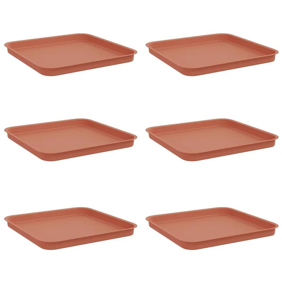 Plateau carré à fleurs 6 pcs Rouge brique 32 x 32 x 2,5 cm - 2