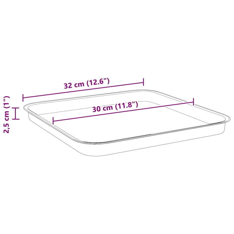 Plateau carré à fleurs 6 pcs Rouge brique 32 x 32 x 2,5 cm - 8