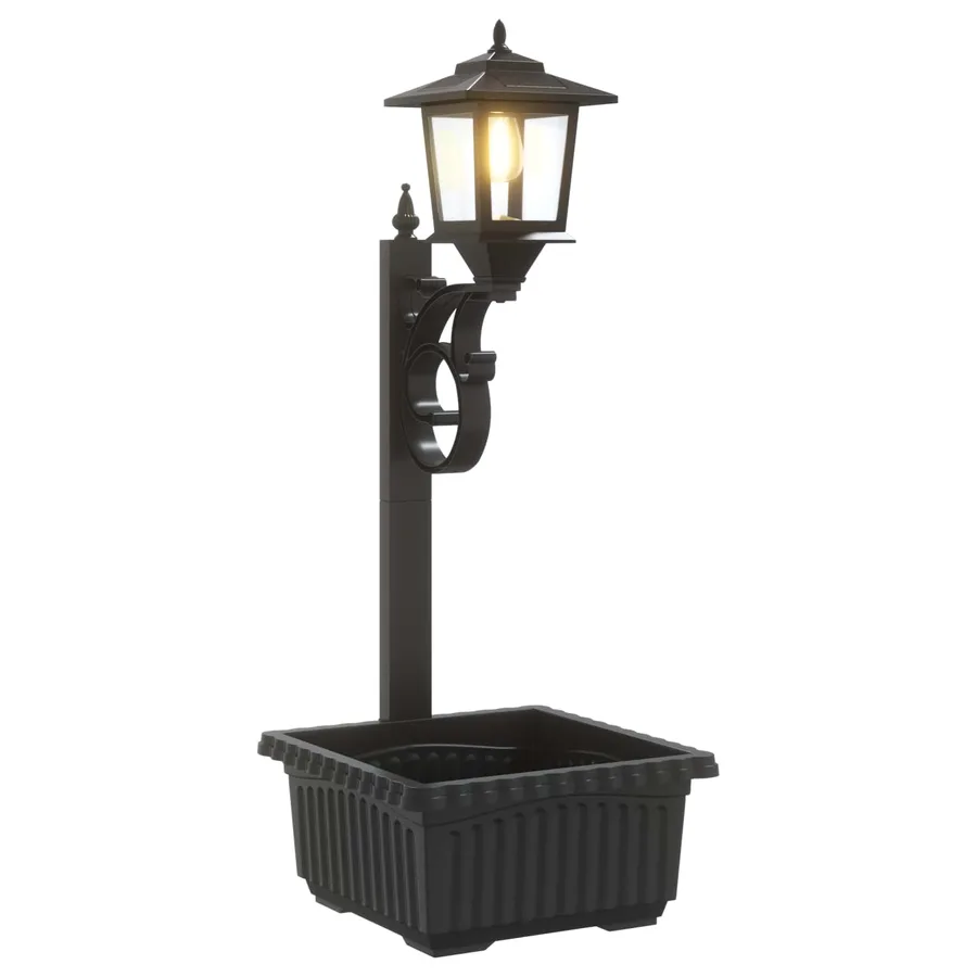 Luminaire de Bornes avec Planteur Noir 29 x 28 x 74 cm - 2