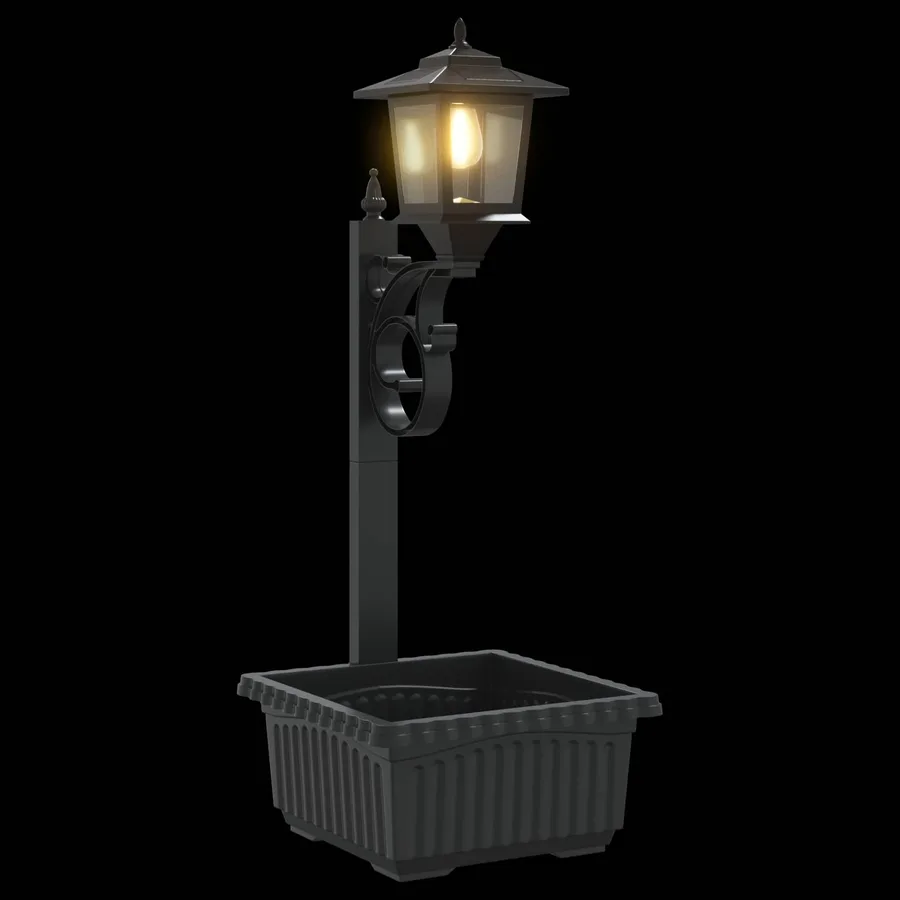 Luminaire de Bornes avec Planteur Noir 29 x 28 x 74 cm - 8
