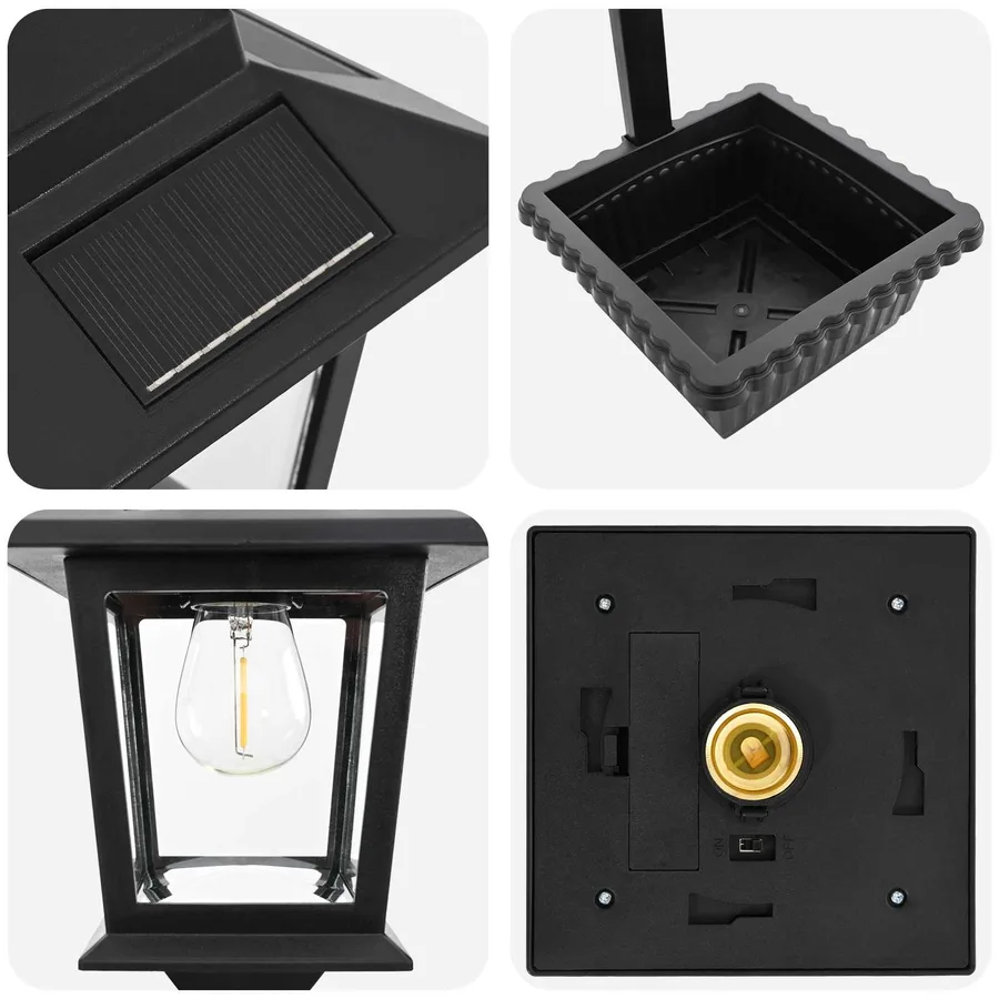 Luminaire de Bornes avec Planteur Noir 29 x 28 x 74 cm - 9