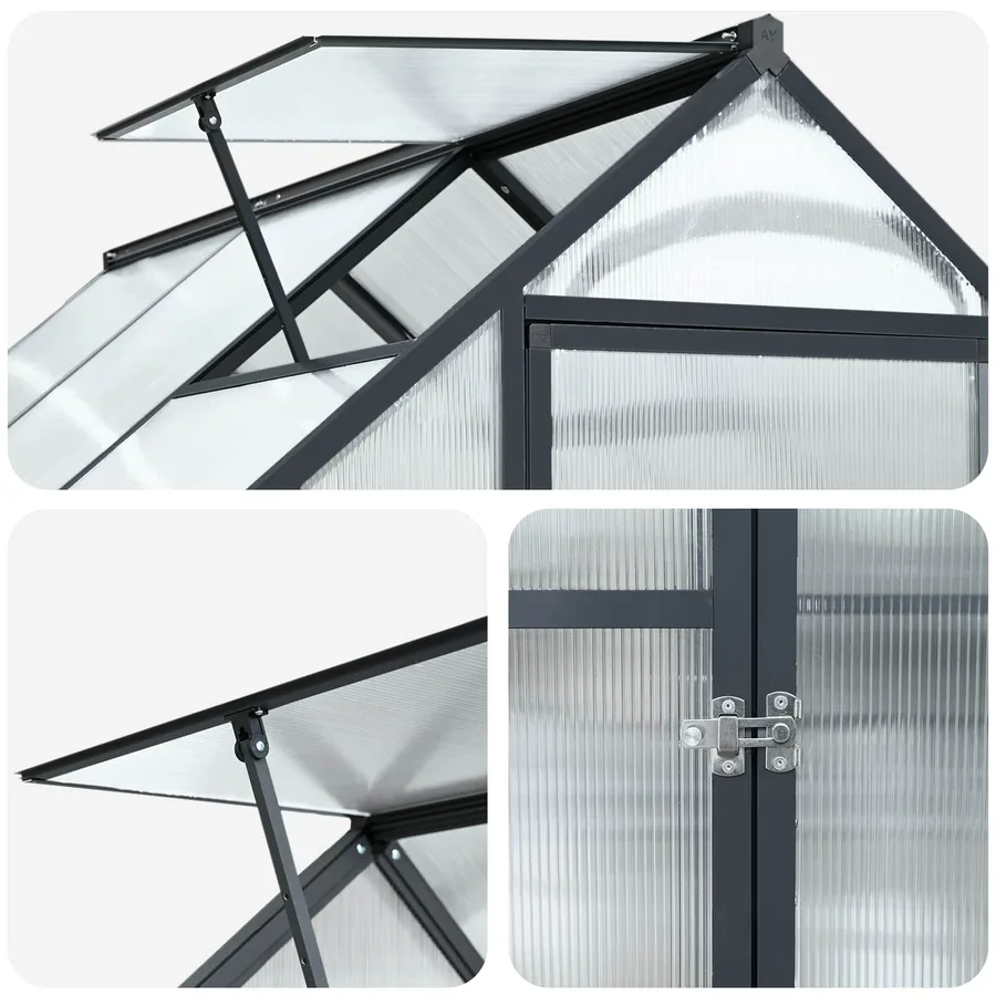 Serre de jardin avec porte Anthracite 183,5 x 243,5 x 207 cm - 7