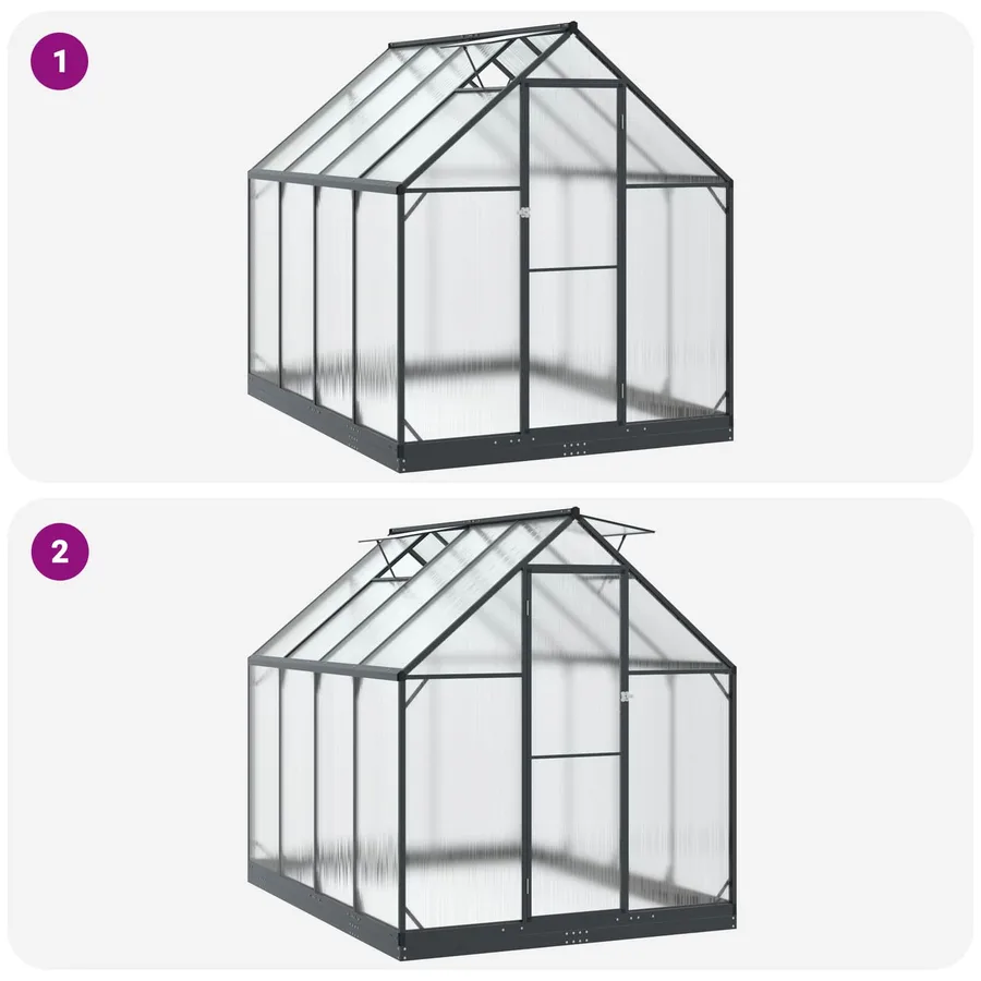 Serre de jardin avec porte Anthracite 183,5 x 243,5 x 207 cm - 8