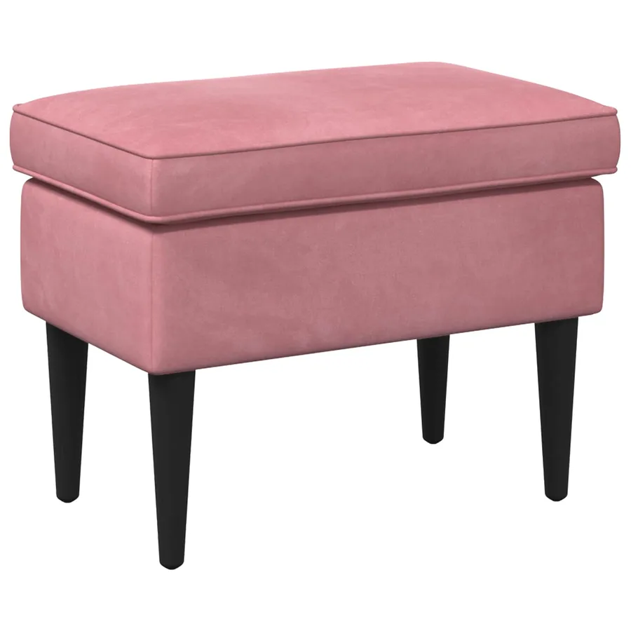 Pouf Rose 55 x 35 x 41 cm Velours - 2