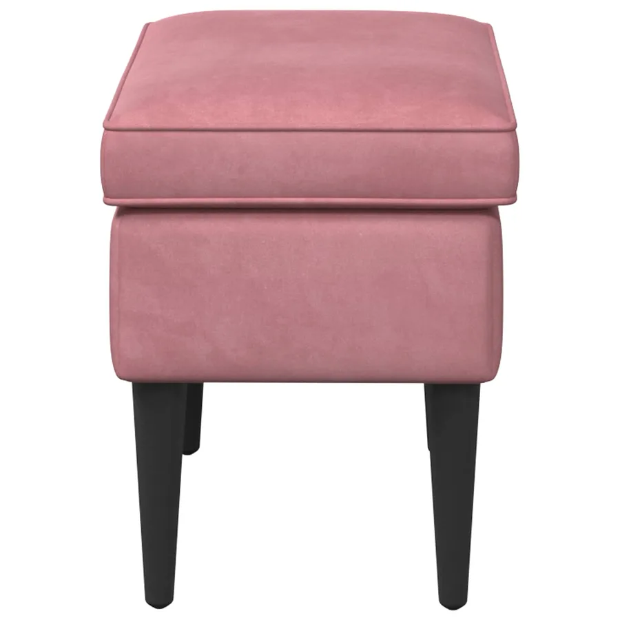 Pouf Rose 55 x 35 x 41 cm Velours - 4