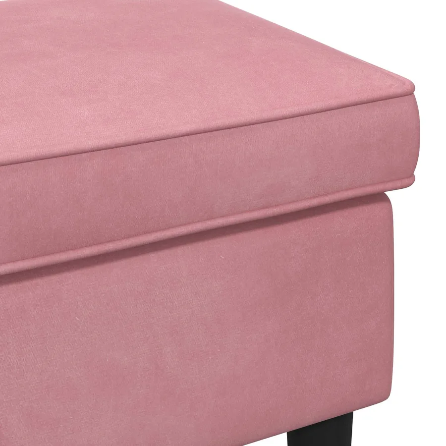Pouf Rose 55 x 35 x 41 cm Velours - 5