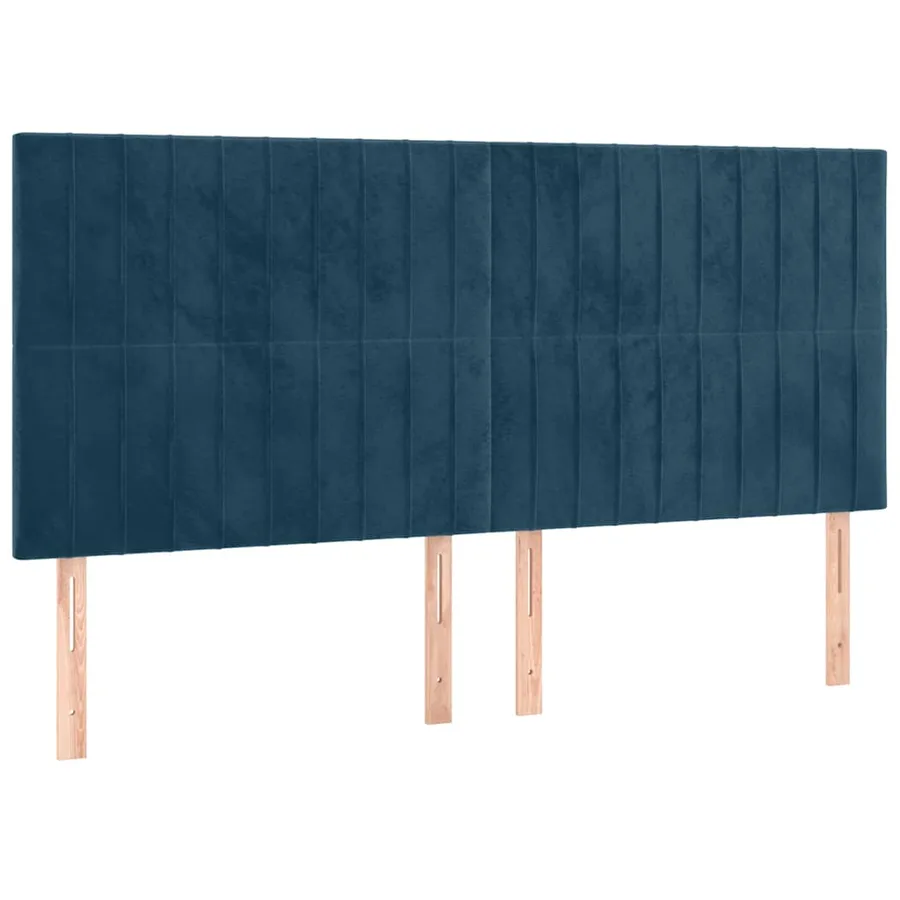 Tête de lit à LED Bleu foncé 160x5x118/128 cm Velours - 4