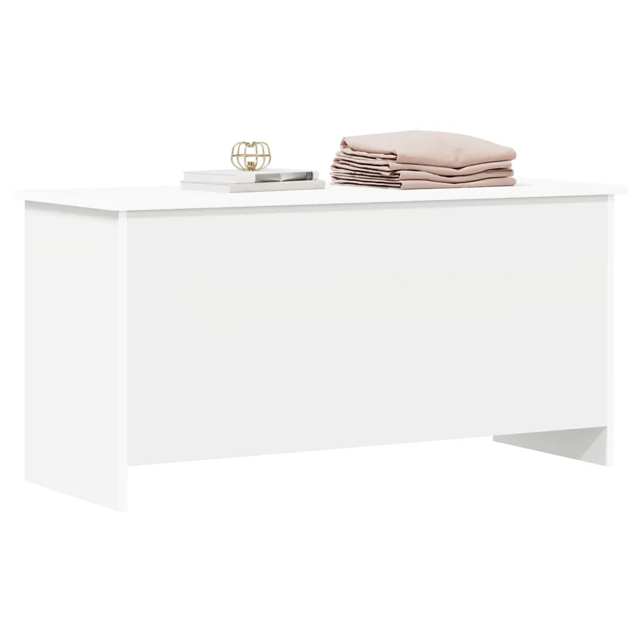 Coffre de rangement Blanc 100 x 40 x 50 cm Bois d'ingénierie - 3