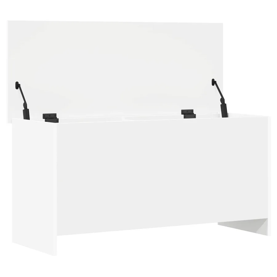 Coffre de rangement Blanc 100 x 40 x 50 cm Bois d'ingénierie - 5