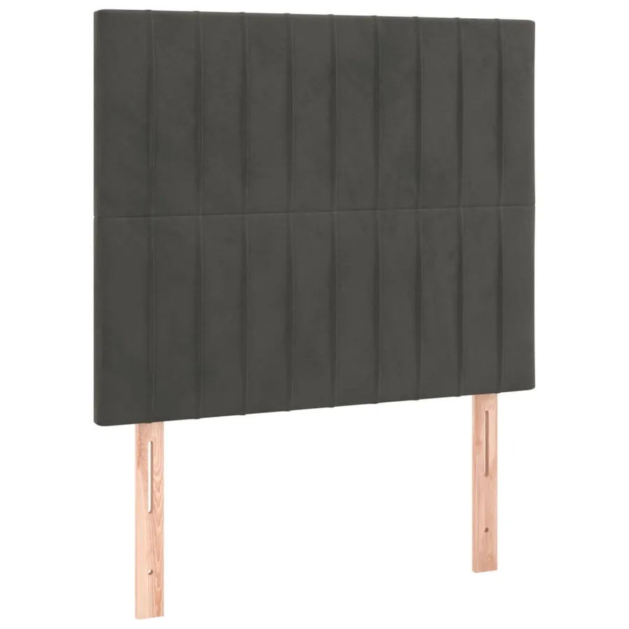 Tête de lit Gris foncé 80x5x118/128 cm Velours - 2