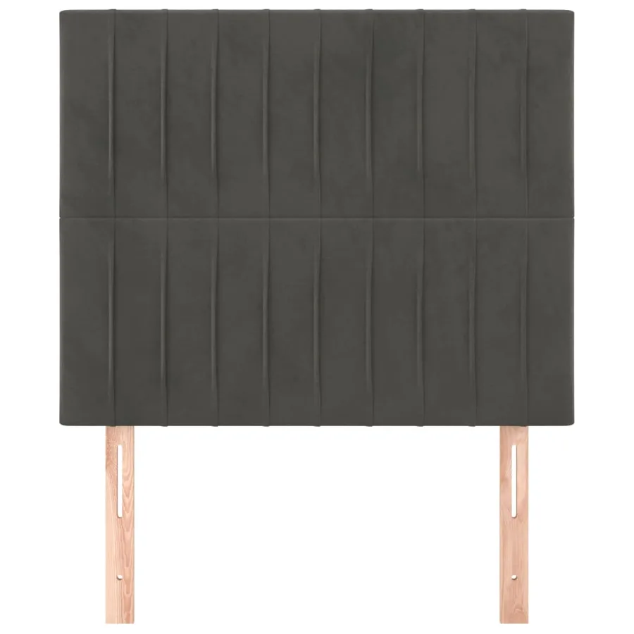 Tête de lit Gris foncé 80x5x118/128 cm Velours - 3