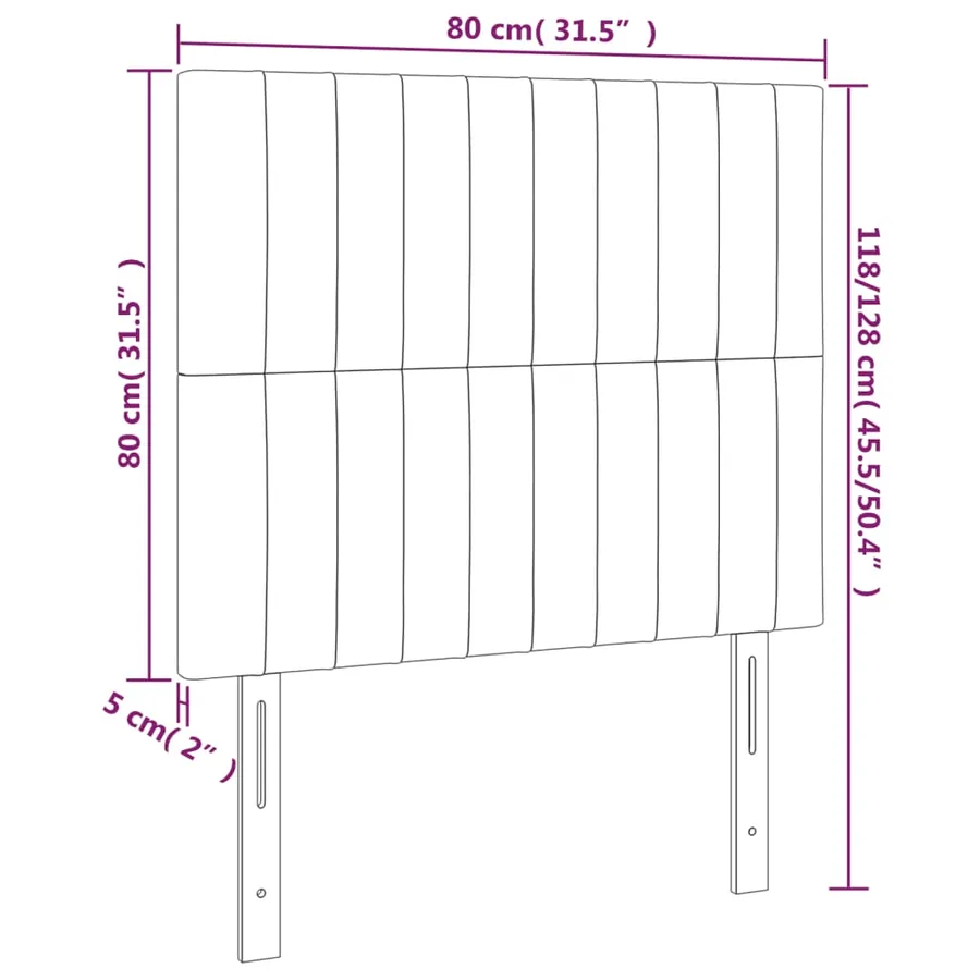 Tête de lit Gris foncé 80x5x118/128 cm Velours - 8