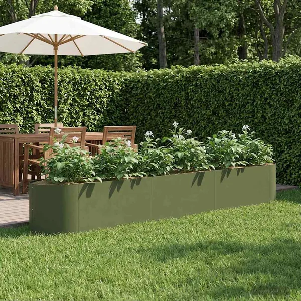 Jardin surélevé Vert olive 300 x 40 x 40 cm Acier