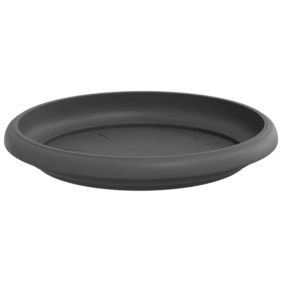 Plateau à fleurs rond 6 pcs Noir Ø 14 x 2 cm Plastique - 5