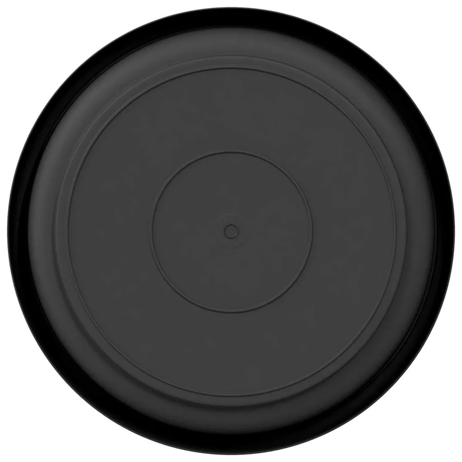 Plateau à fleurs rond 6 pcs Noir Ø 14 x 2 cm Plastique - 6