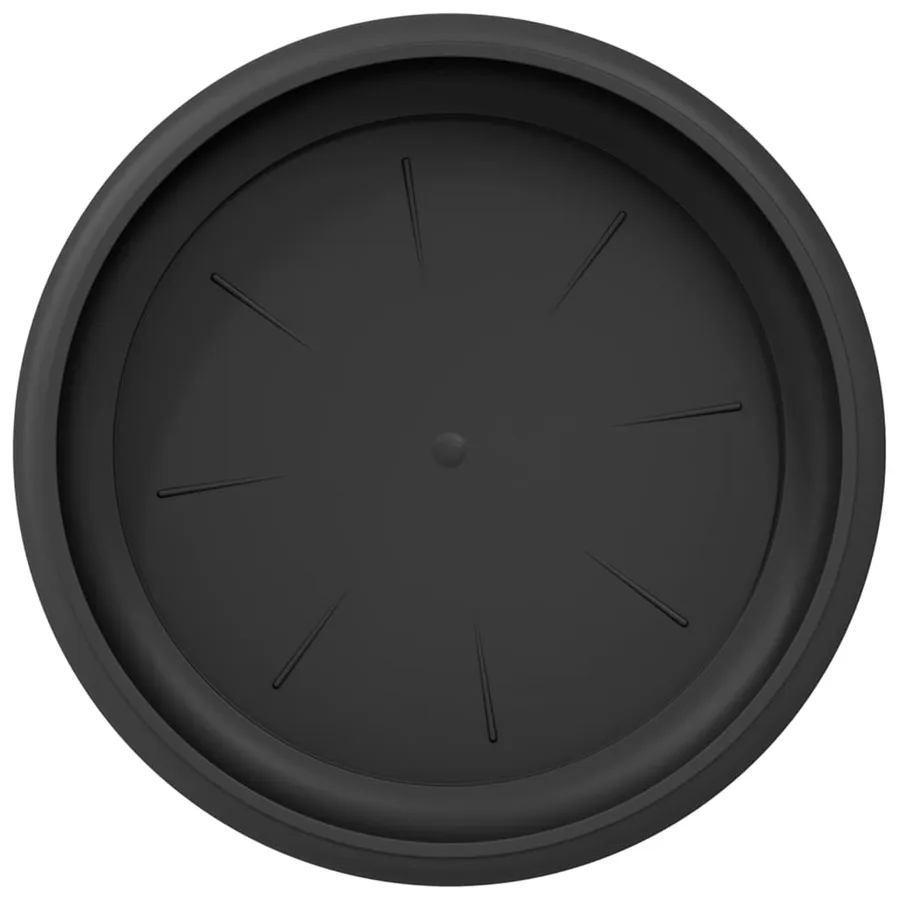 Plateau à fleurs rond 6 pcs Noir Ø 14 x 2 cm Plastique - 7