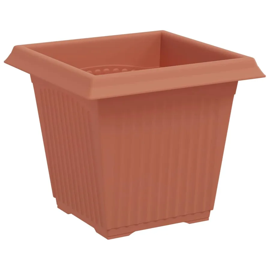 Pots de plantes 24 pcs Rouge brique 16 x 16 x 14 cm Plastique - 6