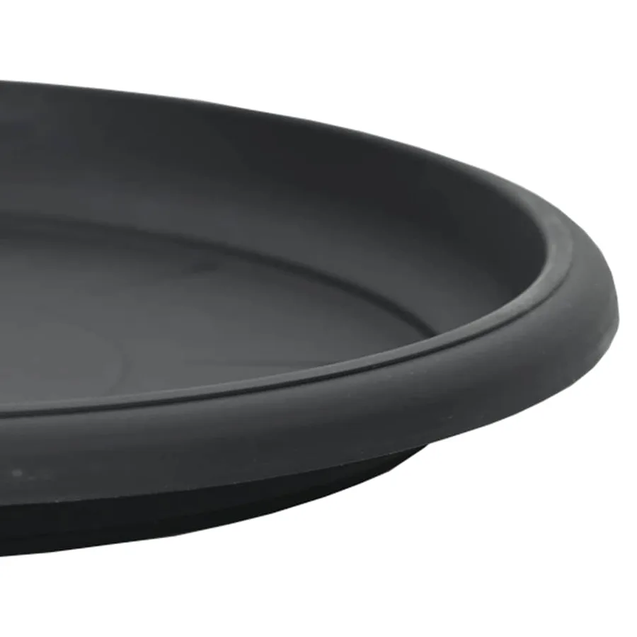 Plateau à fleurs rond 6 pcs Noir Ø 14 x 2 cm Plastique - 9
