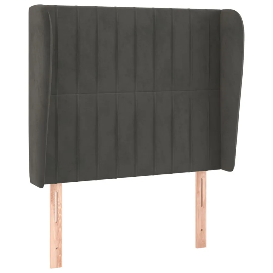 Tête de lit avec oreilles Gris foncé 83x23x118/128 cm Velours - 2