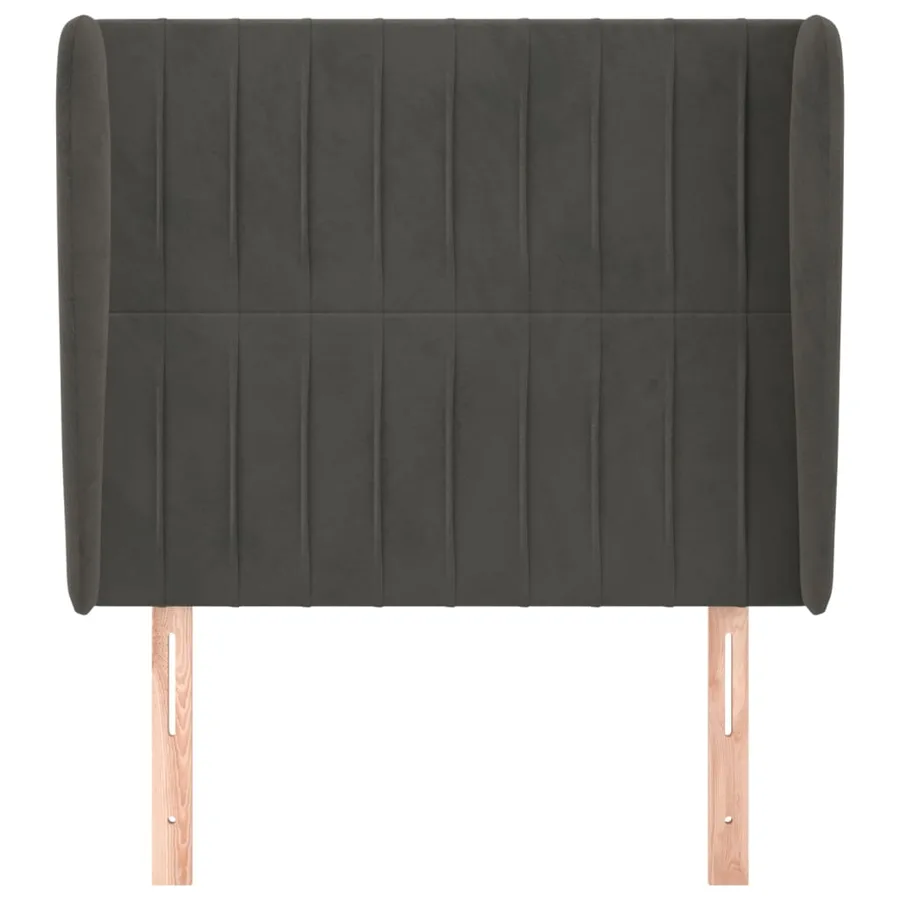 Tête de lit avec oreilles Gris foncé 83x23x118/128 cm Velours - 3