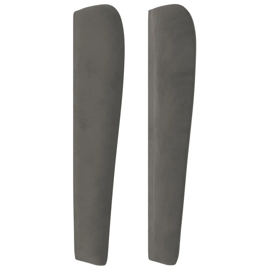 Tête de lit avec oreilles Gris foncé 83x23x118/128 cm Velours - 4