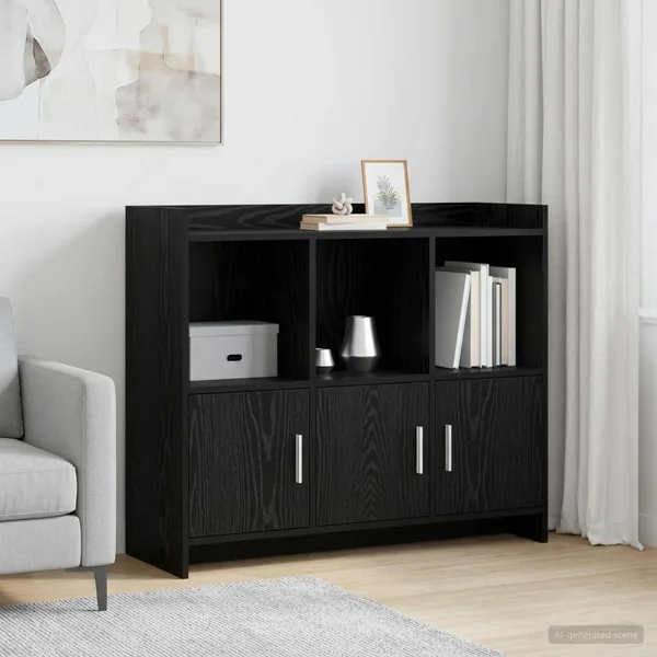 Buffet Chêne noir 98,5 x 33 x 80 cm Bois d'ingénierie