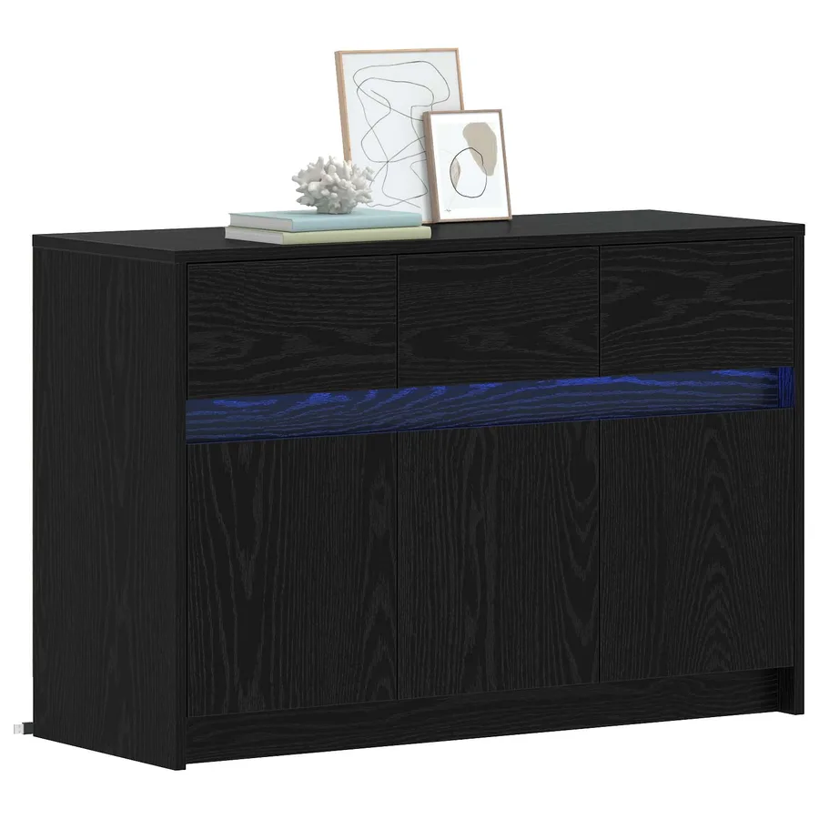 Meuble TV 91 x 34 x 61 cm Chêne noir Bois d'ingénierie - 2