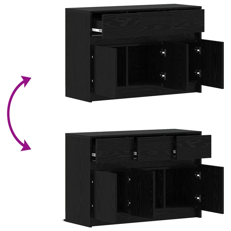 Meuble TV 91 x 34 x 61 cm Chêne noir Bois d'ingénierie - 6