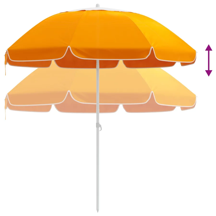 Parasol de jardin 240 cm polyester 170T Orange - 5