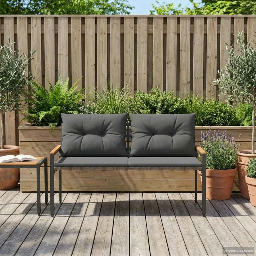 Banc extérieur 2 -Seater 116 x 67,5 x 72 cm polyrotin - 3