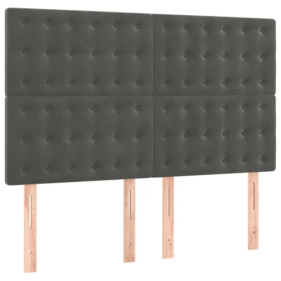 Sommier à lattes de lit et matelas Gris foncé 140x190cm Velours - 6