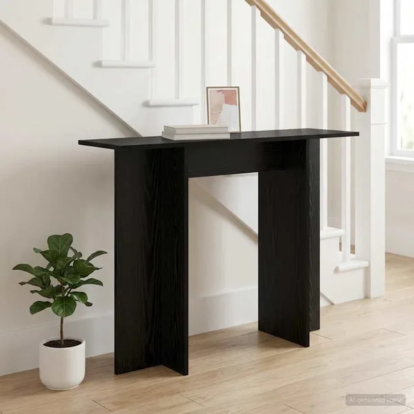 Table console Chêne noir 100 x 30 x 75 cm Bois d'ingénierie