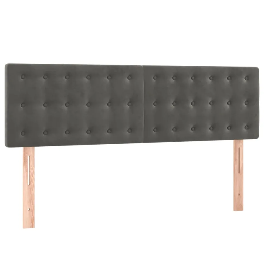 Têtes de lit Gris foncé 144x5x78/88 cm Velours - 2