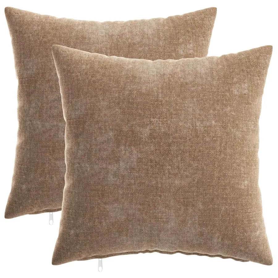 Housse de coussin 2 pcs HEERLEN Marron 40 x 40 cm