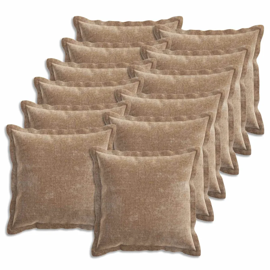 Housse de coussin 12 pcs HOUTEN Marron 50 x 50 cm