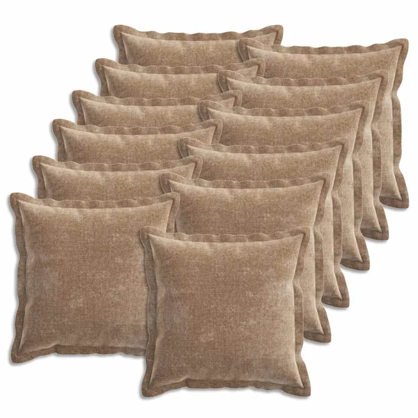 Housse de coussin 12 pcs HOUTEN Marron 50 x 50 cm