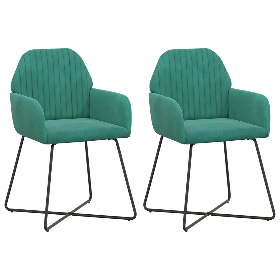 Chaises de salle à manger 2 pcs Velours Turquoise - 2